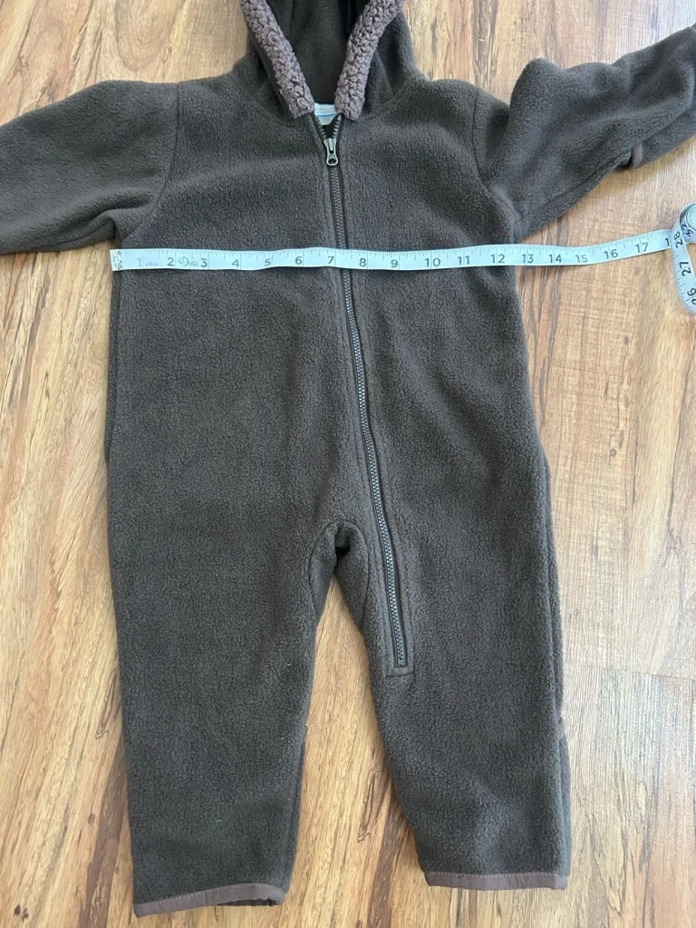 Columbia Tiny Bear ll Brown Fleece One Piece Snow Suit Baby Size 6-12 Mon